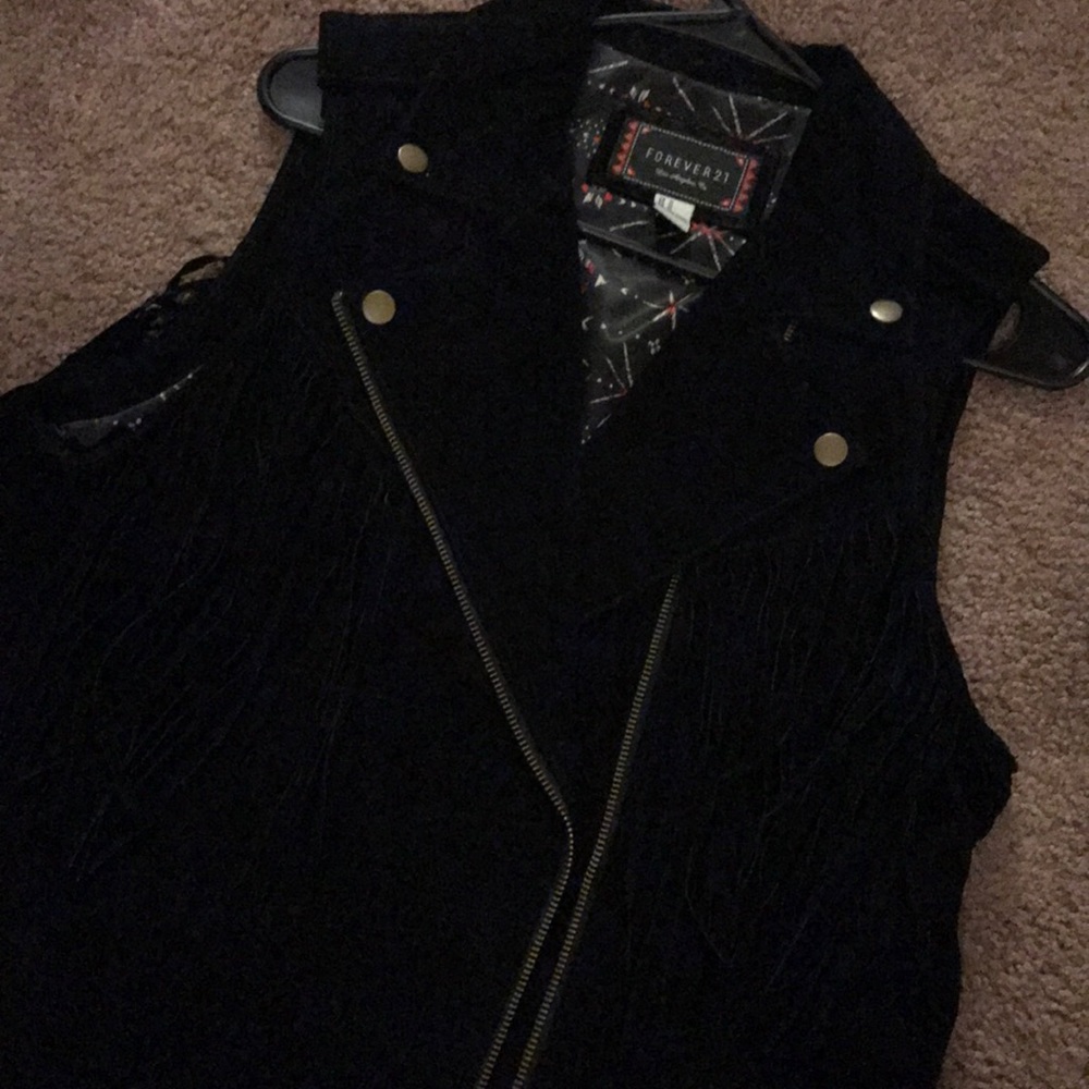 Forever 21 Velvet fringe vest